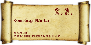 Komlósy Márta névjegykártya