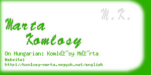 marta komlosy business card